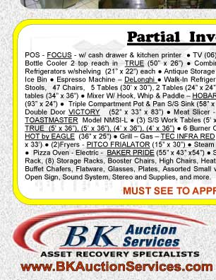 Restaurant Equipment AUCTION